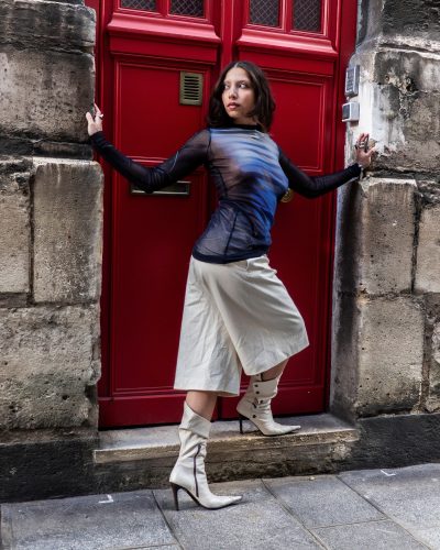 location robe Jean Paul Gaultier marinière